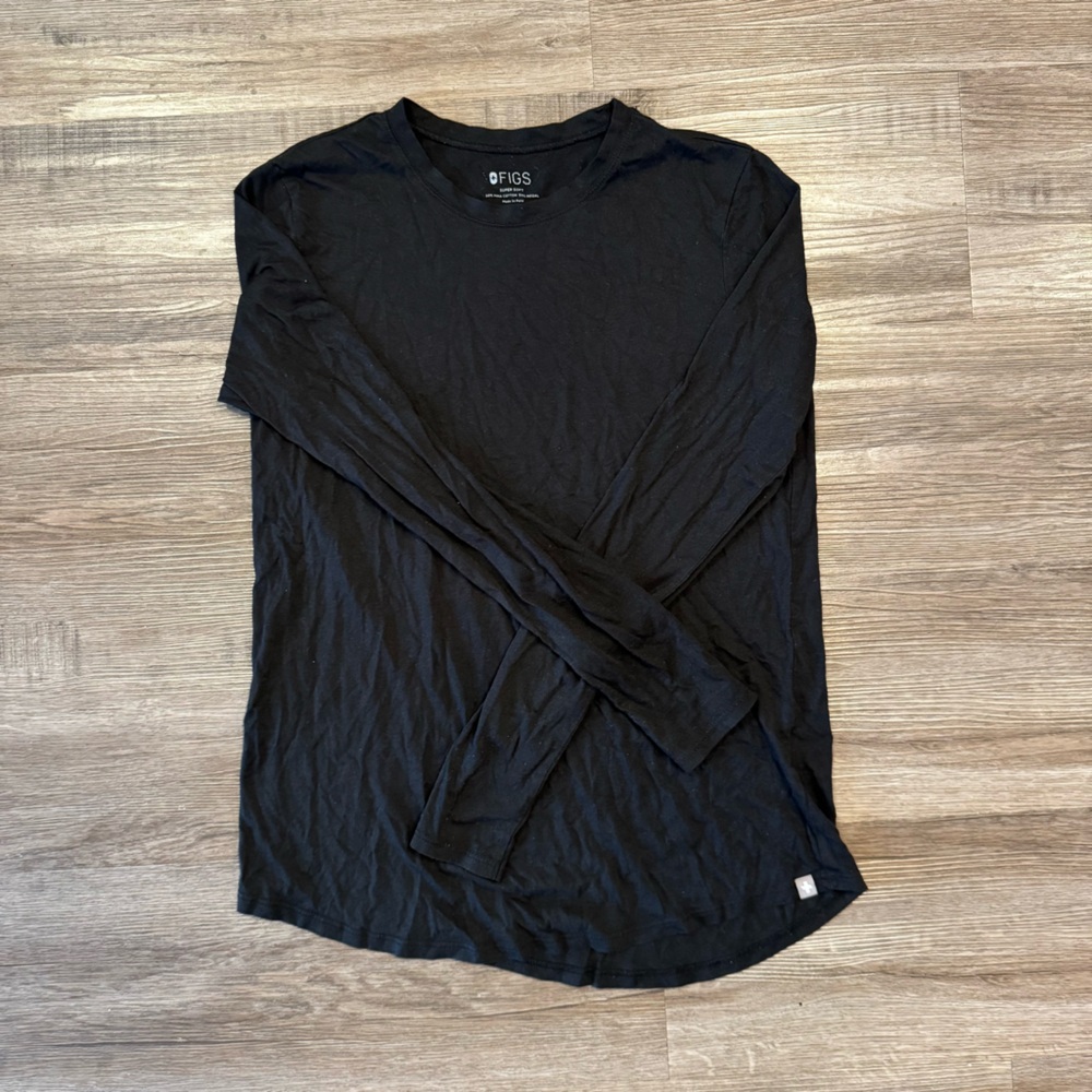 Figs Black Long-Sleeve Underscrub Shirt Sz XS